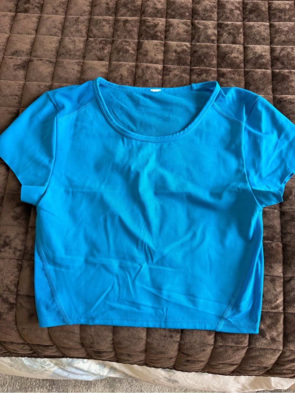 NWOT aerie Bright Blue Scoop Neck Crop Tee